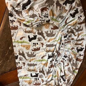 Kickee animal print full size crib sheet